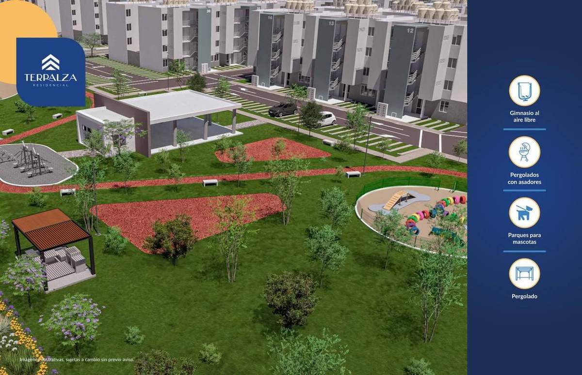 Fachada Terralza Residencial al atardecer, Tesistán